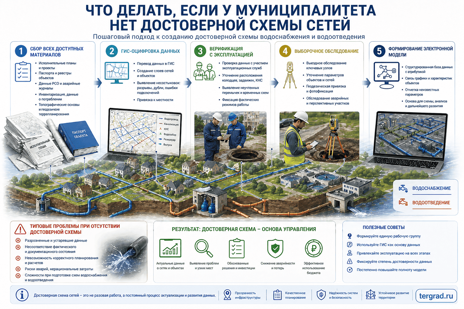 Что делать, если у муниципалитета нет достоверной схемы сетей