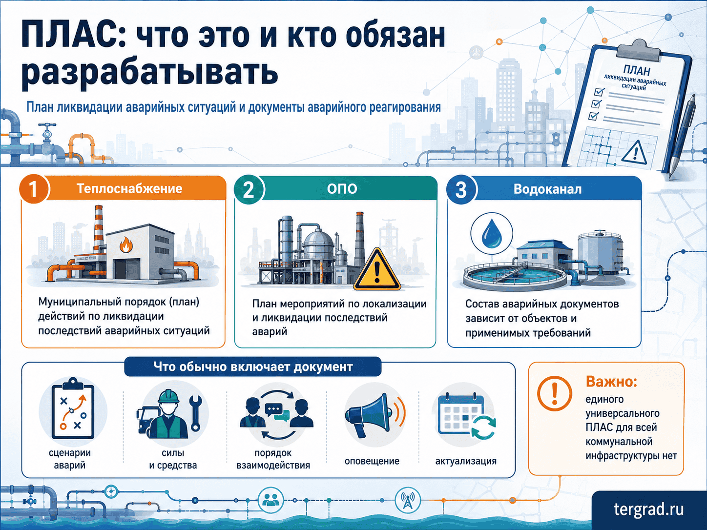 ПЛАС и порядок действий по ликвидации аварийных ситуаций в коммунальной инфраструктуре